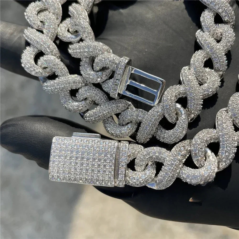 13mm Moissanite Cuban Link | S925 Silver Men’s Iced Out Hip Hop Chain - CaratixJewelry