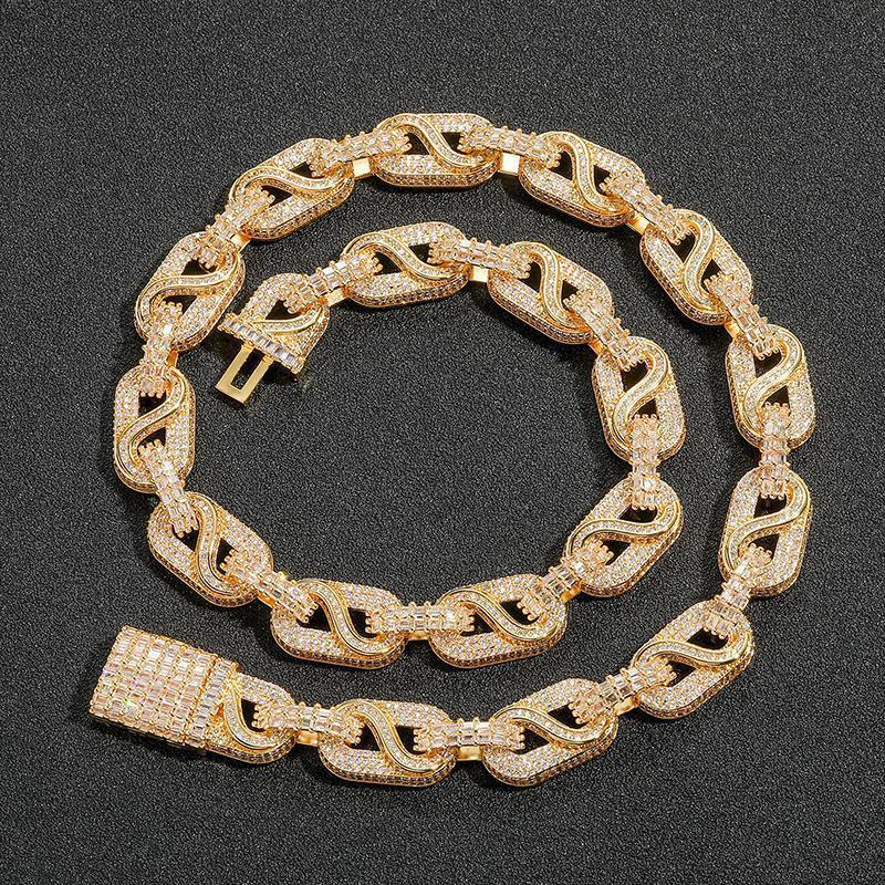 CARÁTIX Pig Nose Coffee Bean Link Chain | 5A+ CZ Iced Out Hip Hop Necklace for Men - CaratixJewelry