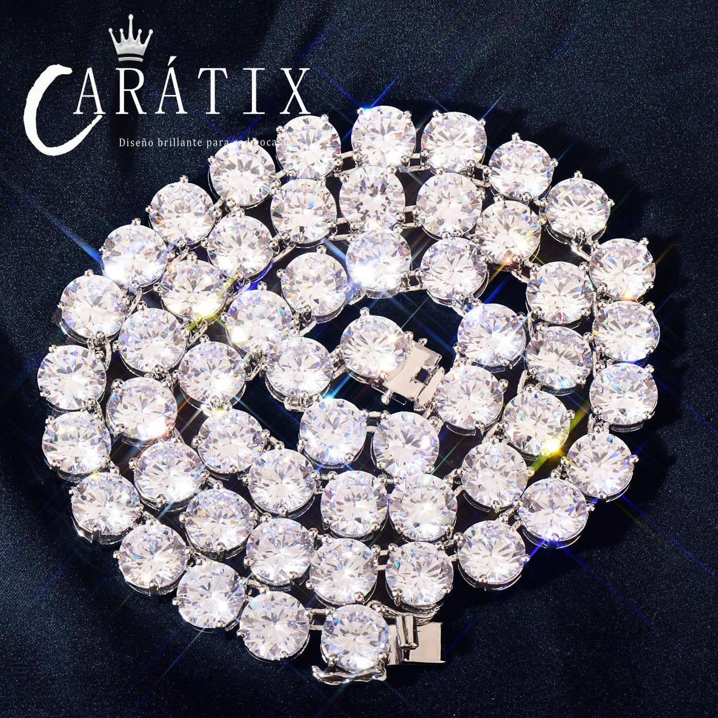 CARÁTIX - 10mm Hip Hop Copper Tennis Chain Iced Out CZ Single Row – Trendy Bling for Men & Women