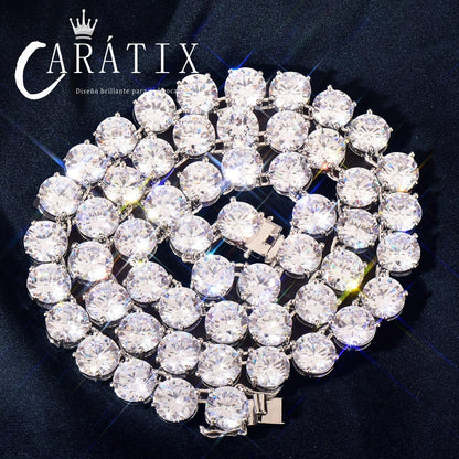 CARÁTIX - 10mm Hip Hop Copper Tennis Chain Iced Out CZ Single Row – Trendy Bling for Men & Women