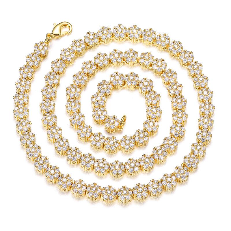 CARÁTIX Plum Blossom Tennis Chain | 3A+ CZ Iced Out Hip Hop Necklace for Men & Women (8mm)