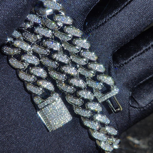 CARÁTIX 12mm Miami Cuban Link Chain Necklace – High Quality Bling Hip Hop Jewelry for Men | Iced Out Gift