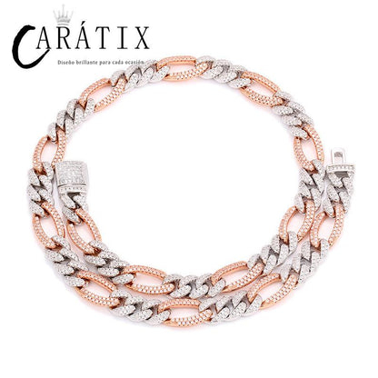 CARÁTIX 3:1 Figaro Link Chain | 3A+ CZ Iced Out Hip Hop Choker Necklace for Men & Women