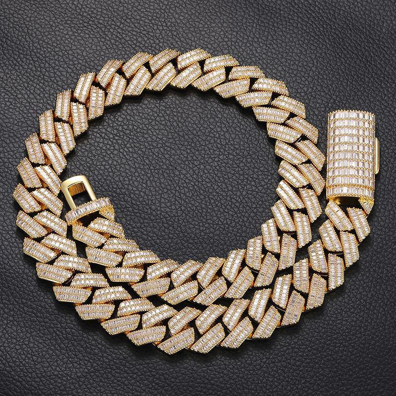 CARÁTIX 20mm Iced Out Cuban Link Chain Necklace – 3A CZ Rhombus Hip Hop Bling Jewelry for Men | Solid Rapper Gift - CaratixJewelry