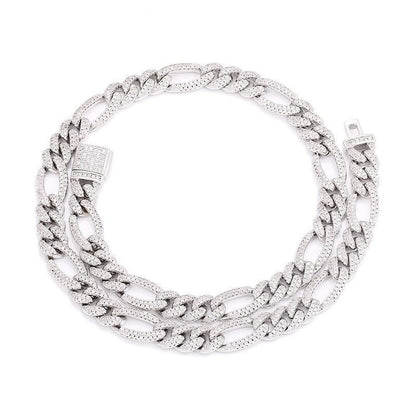 CARÁTIX 3:1 Figaro Link Chain | 3A+ CZ Iced Out Hip Hop Choker Necklace for Men & Women - CaratixJewelry