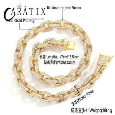 CARÁTIX Beads Cross Chain | 5A+ CZ Iced Out Hip Hop Necklace for Men