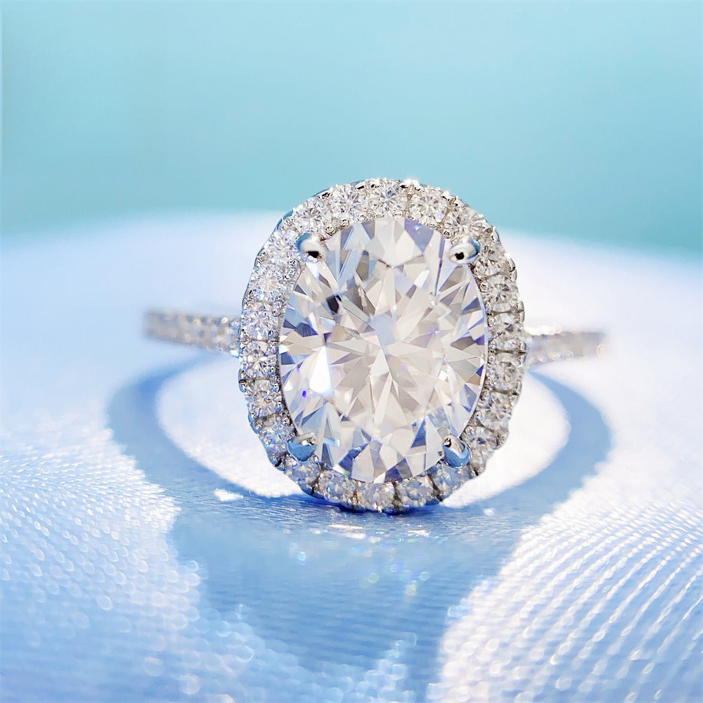 2026 Summer New S925 Silver 2ct Oval Moissanite Ring | Oval Cut D Color VVS1 | Caratix