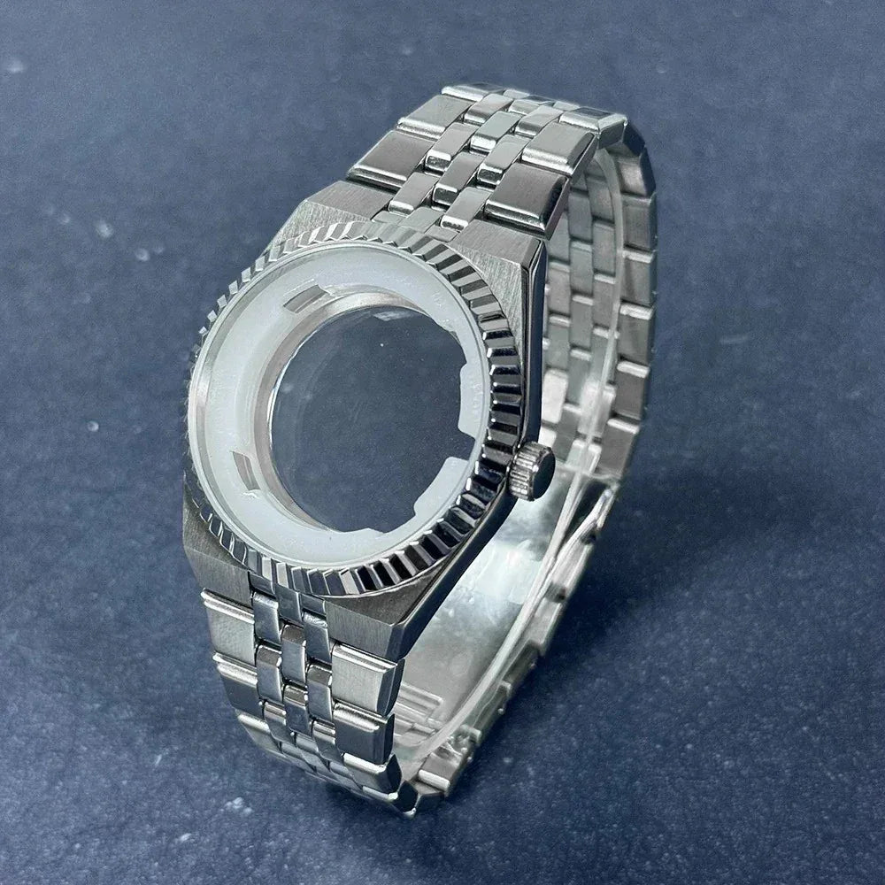 40mm Land-Dweller Watch Case & Dial Kit | Fits NH35 Miyota 8215 | 316L Stainless Steel Automatic Mechanical Case | Custom Iced Out Watch Base | Caratix