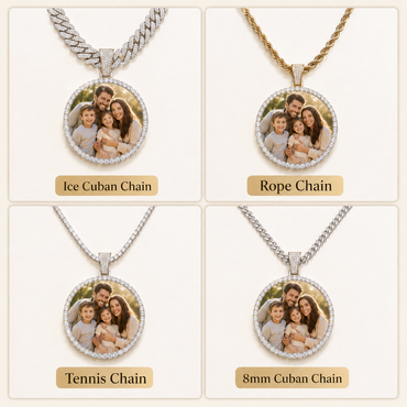 CARATIX 68.5mm Custom Photo Medallion Pendant Necklace