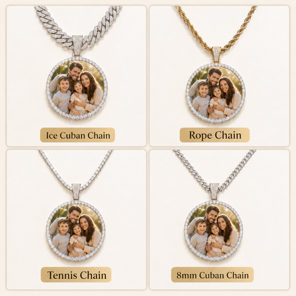 CARATIX 68.5mm Custom Photo Medallion Pendant Necklace