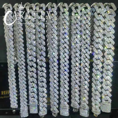 CARÁTIX – CZ Cuban Link Necklace | Miami Bling Prong Chain for Men & Women