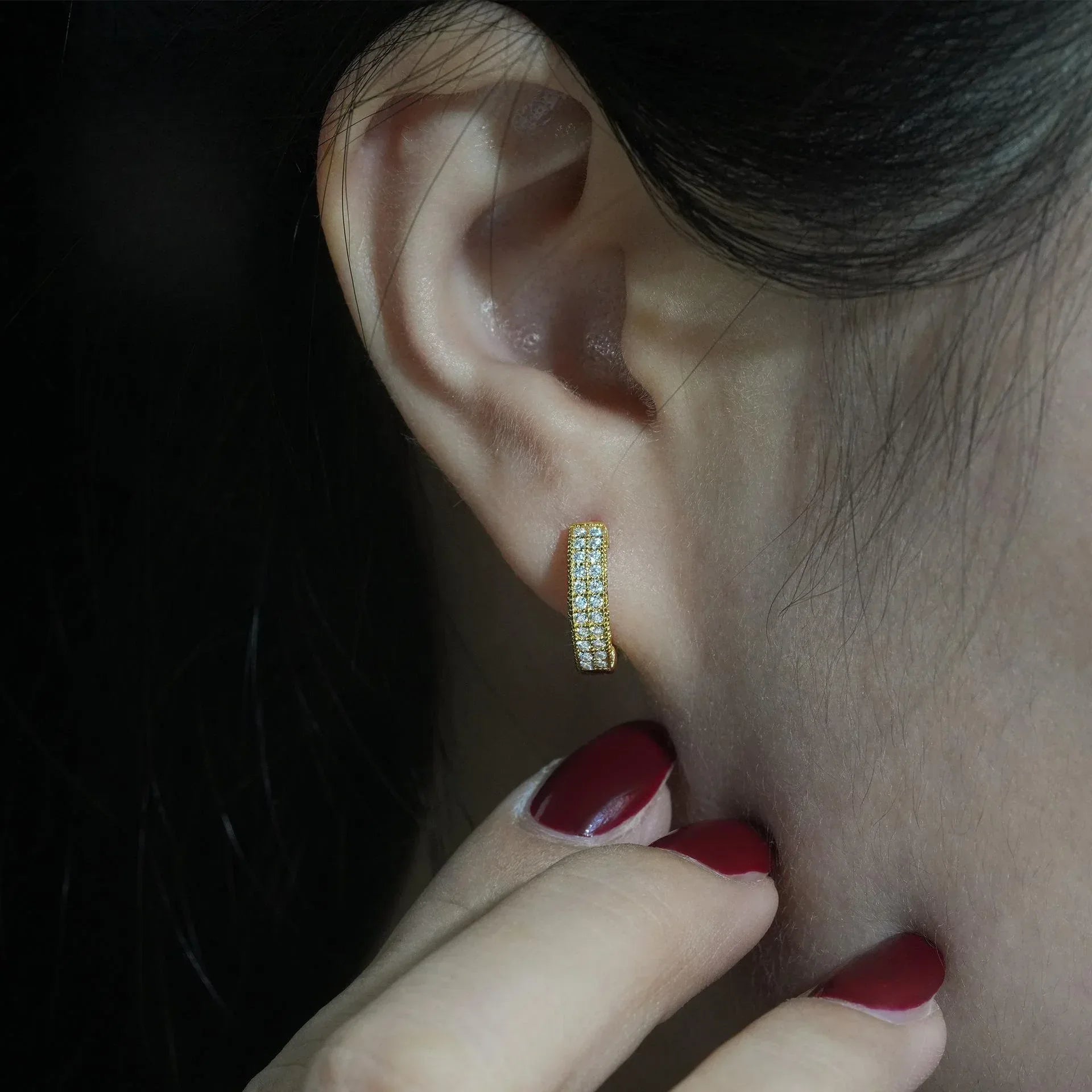 S925 Silver Moissanite Look Round Hoop Earrings - CaratixJewelry