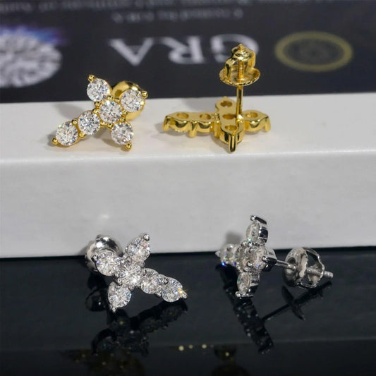 S925 Silver D Color Moissanite Look Earrings for Men and Women - CaratixJewelry