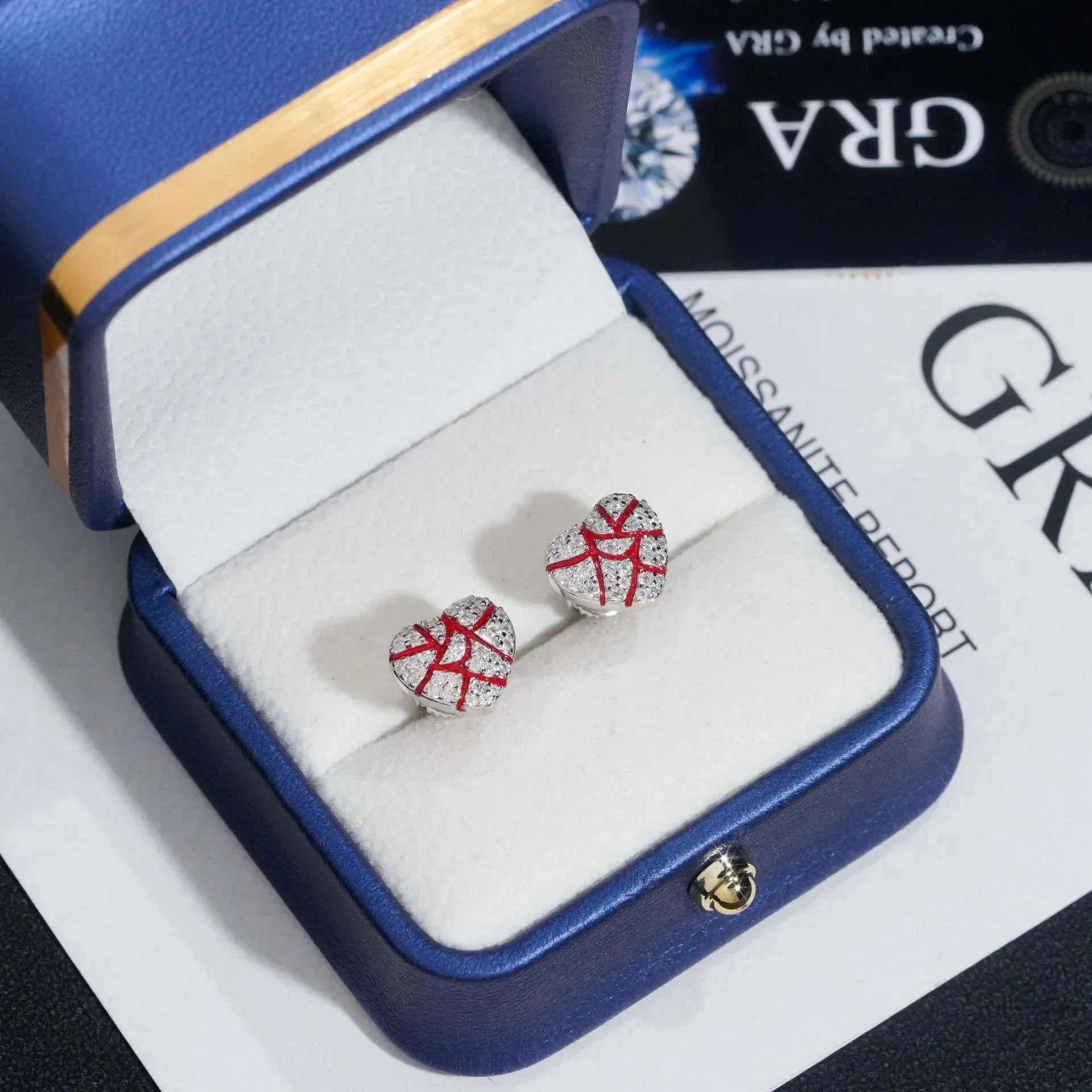 925 Silver Heart Design VVS Moissanite Inspired Stud Earrings - CaratixJewelry