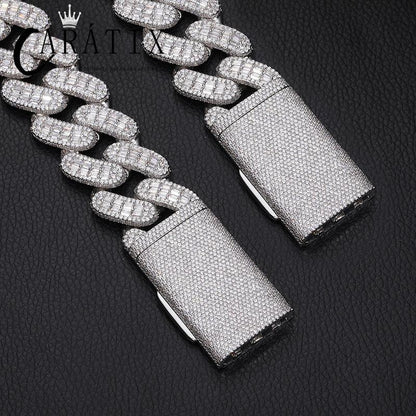 CARÁTIX 28mm Heavy Cuban Link Chain Necklace – 5A+ CZ Iced Out Solid Hip Hop Bling Jewelry for Men | Rapper Gift