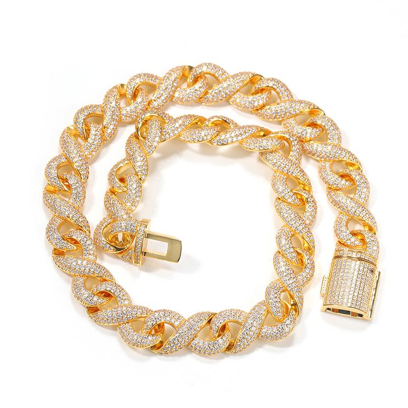 CARÁTIX Infinity 8 Shape Cuban Link Chain Necklace – 3A+ CZ Iced Out Hip Hop Bling Jewelry for Men | Solid Rapper Gift