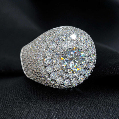 8mm Moissanite Men’s Ring | S925 Silver Full Iced Out Hip Hop Jewelry - CaratixJewelry