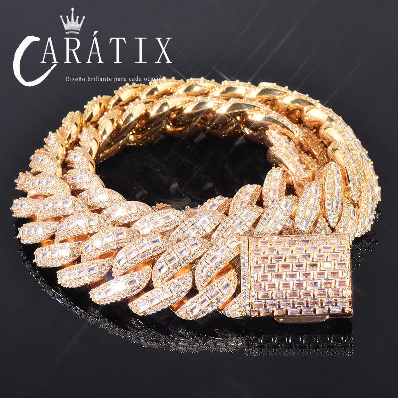 CARÁTIX – 20mm Big Round Cuban Link Chain Necklace | Iced Out CZ Hip Hop Jewelry for Men & Women