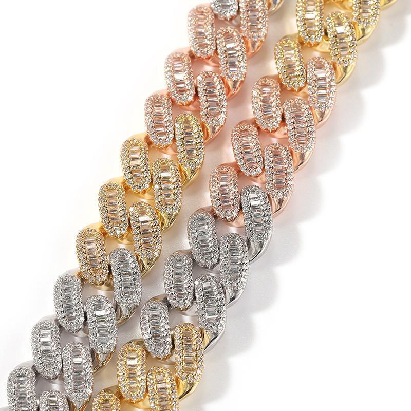 CARÁTIX 15mm Square CZ Cuban Chain | Claw Set Iced Out Hip Hop Necklace for Men (14"-20") - CaratixJewelry