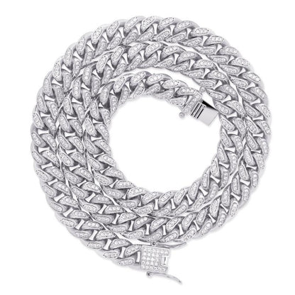 CARÁTIX 10mm Claw Set Cuban Chain | 3A+ CZ Iced Out Hip Hop Necklace for Men