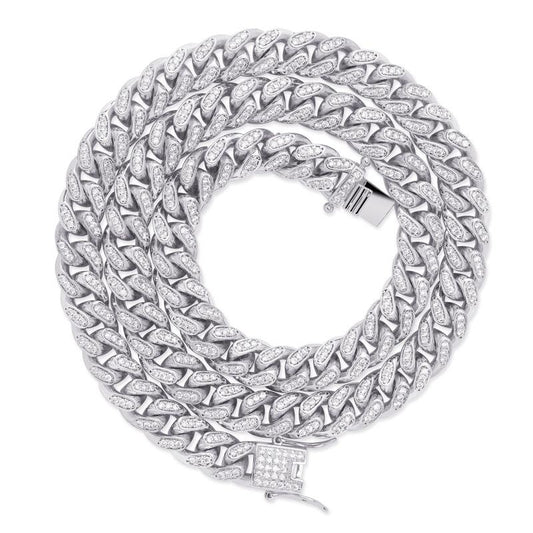 CARÁTIX 10mm Claw Set Cuban Chain | 3A+ CZ Iced Out Hip Hop Necklace for Men