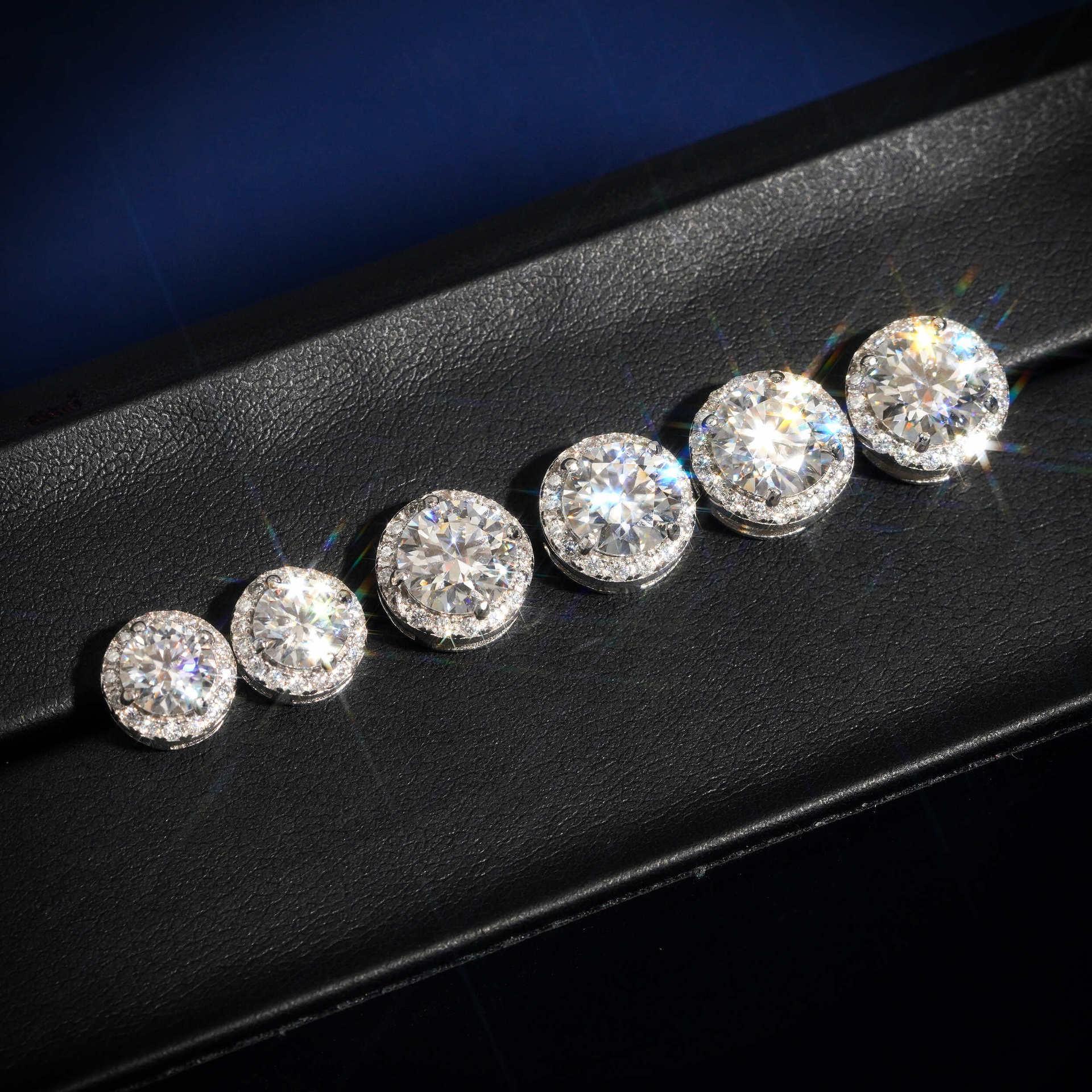 S925 Silver Round Bezel Moissanite Stud Earrings - CaratixJewelry