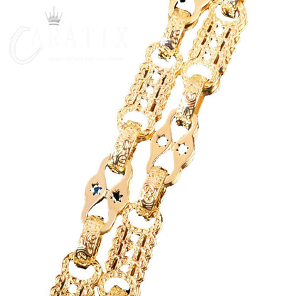 CARÁTIX 10mm Coin Chain Necklace – Gold Plated Hip Hop Bling Jewelry for Men | Creative Chino Link Design