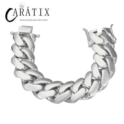 CARÁTIX – 25mm Rhombus Cuban Link Chain Necklace | Hip Hop Iced Out Jewelry for Men & Women