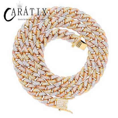 CARÁTIX 10mm Claw Set Cuban Chain | 3A+ CZ Iced Out Hip Hop Necklace for Men