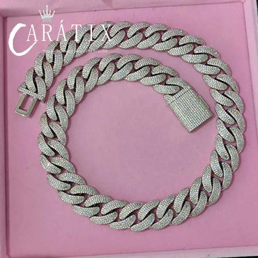 CARÁTIX - 20MM Bling  Cuban Chain Necklace  Gold & Silver Plated Cuban Link Chain For Women Hip Hop Fashion JewelryValentine's Day Gift for Men & Girls & Boys Mothers' Day Gift #Springtok