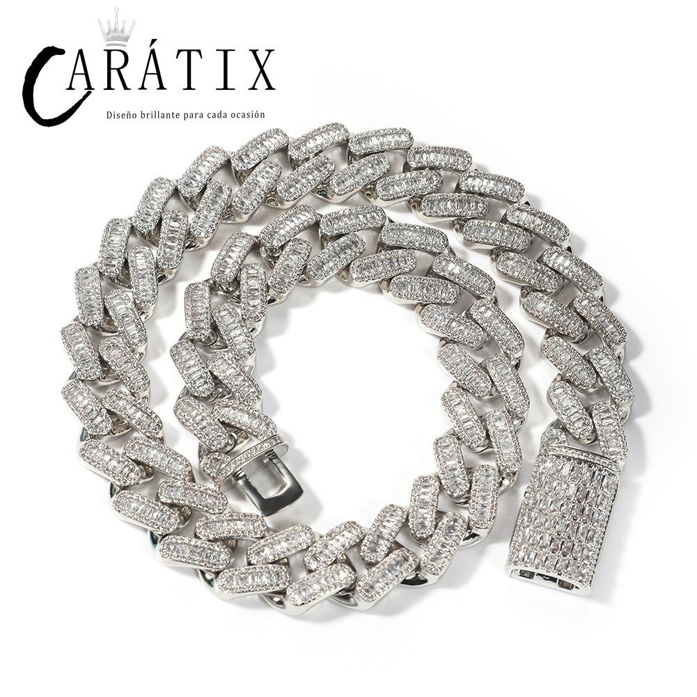 CARÁTIX – 20mm Big Heavy Square Cuban Miami Link Chain Necklace | 3A+ CZ Bling Iced Hip Hop Jewelry for Men