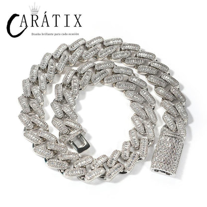 CARÁTIX – 20mm Big Heavy Square Cuban Miami Link Chain Necklace | 3A+ CZ Bling Iced Hip Hop Jewelry for Men
