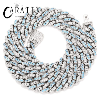 CARÁTIX Round Cuban Miami Chain | AAA CZ Iced Out Prong Set Hip Hop Choker Necklace for Men & Women