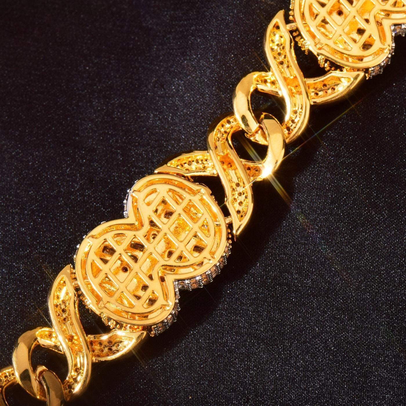 CARÁTIX Infinite Golden Chain Necklace – Iced Out Hip Hop Chino Link Jewelry for Men | Versatile Multi-Size Design - CaratixJewelry