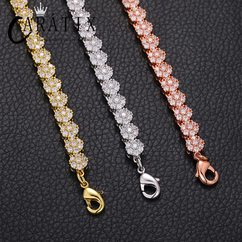 CARÁTIX Plum Blossom Tennis Chain | 3A+ CZ Iced Out Hip Hop Necklace for Men & Women (8mm)