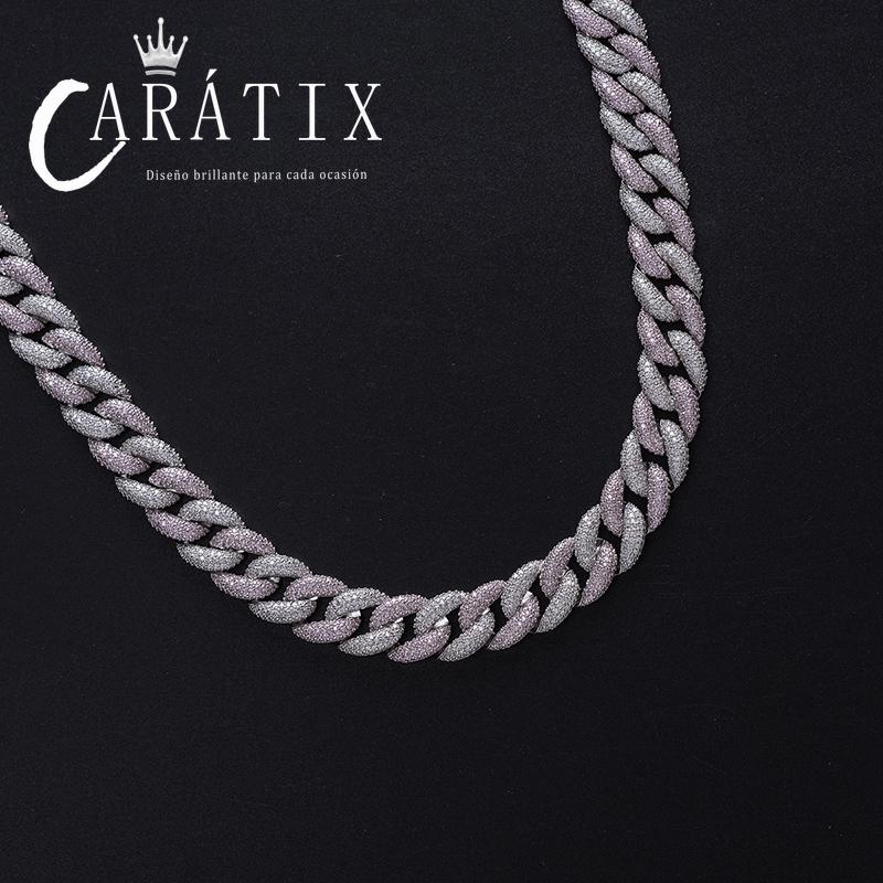 CARÁTIX 15mm Cuban Miami Chain | Micro Paved CZ Iced Out Hip Hop Necklace for Men