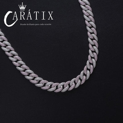 CARÁTIX 15mm Cuban Miami Chain | Micro Paved CZ Iced Out Hip Hop Necklace for Men