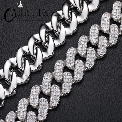 CARÁTIX 28mm Heavy Cuban Link Chain Necklace – 5A+ CZ Iced Out Solid Hip Hop Bling Jewelry for Men | Rapper Gift