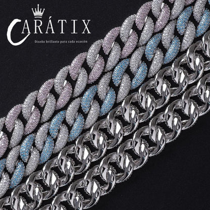 CARÁTIX 15mm Cuban Miami Chain | Micro Paved CZ Iced Out Hip Hop Necklace for Men