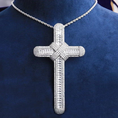 Massive Iced Out Oversized Cross Pendant | Men's Real Copper CZ Necklace - CaratixJewelry