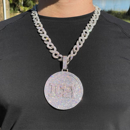 Disc Edition Iced Out Personalisierter Namensanhänger