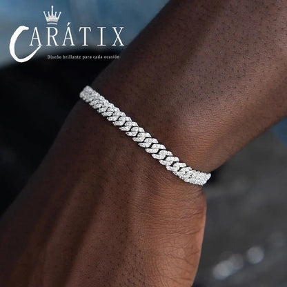 CARÁTIX 6MM Miami Cuban Link Charm Bracelet – Bling Zircon Hip Hop Jewelry for Men & Women