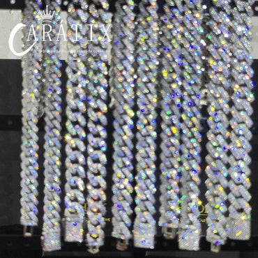 CARÁTIX - 14mm Rhombus Cuban Link Chain Necklace Brass Setting Zircon Box Buckle    Mens Bracelet Valentine's Day Gift for Men & Girls & Boys Mothers' Day Gift #Springtok