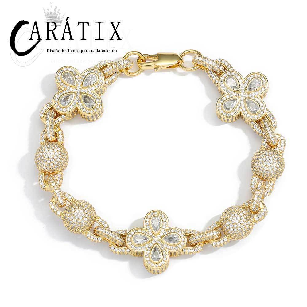 CARÁTIX – Luxury Cross Cuban Chain Bracelet & Necklace Set | Bling CZ Fashion Jewelry for Women