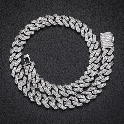 CARÁTIX 3 Row Iced Out Cuban Link Chain Necklace – Gold & Silver CZ Hip Hop Bling Jewelry for Men | Rapper Chain Gift - CaratixJewelry