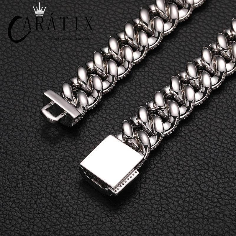 CARÁTIX 15mm Full CZ Cuban Chain | Iced Out Hip Hop Necklace for Men