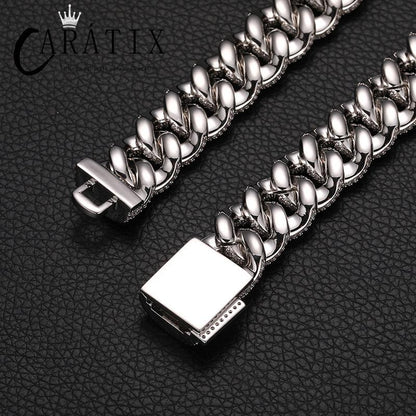 CARÁTIX 15mm Full CZ Cuban Chain | Iced Out Hip Hop Necklace for Men