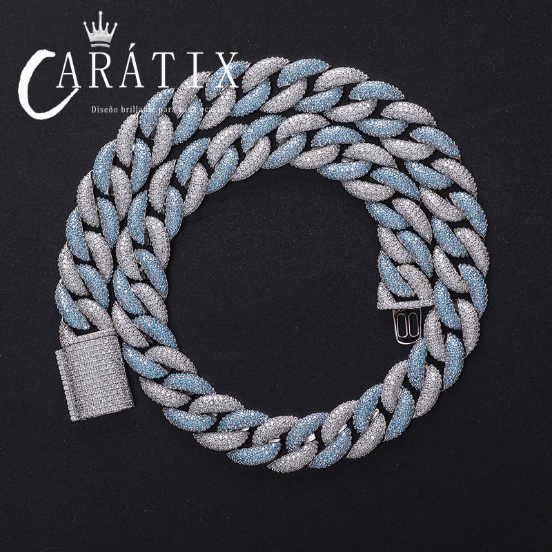 CARÁTIX 15mm Cuban Miami Chain | Micro Paved CZ Iced Out Hip Hop Necklace for Men