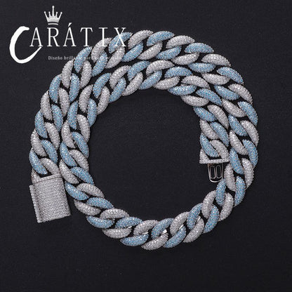 CARÁTIX 15mm Cuban Miami Chain | Micro Paved CZ Iced Out Hip Hop Necklace for Men