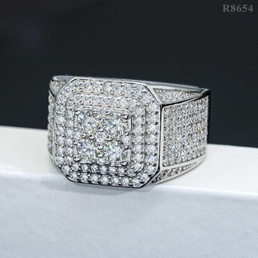 Men’s Moissanite Hip Hop Ring | S925 Silver Iced Out Rapper Fashion Jewelry - CaratixJewelry